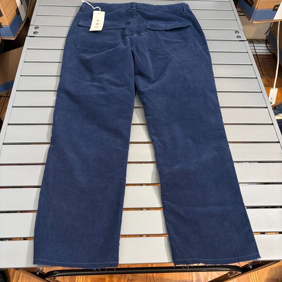 AMO Easy Army Trouser Pants Womens 30 Navy Corduroy Relaxed Rise High Waisted - Picture 3 of 8